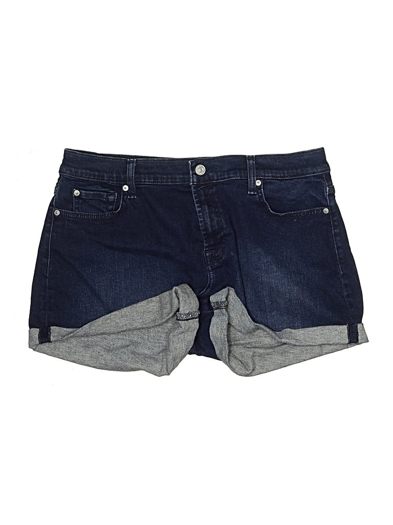 Pre-owned 7 For All Mankind Denim Shorts In Blue