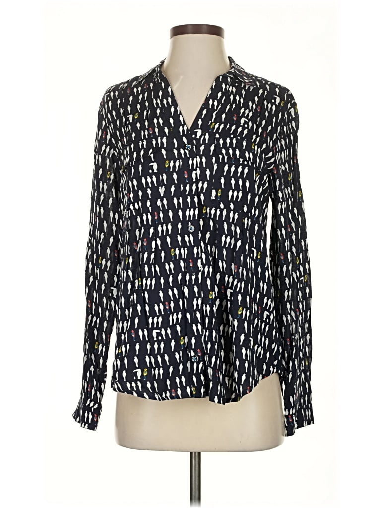 Pre-owned Maeve Long Sleeve Blouse In Blue