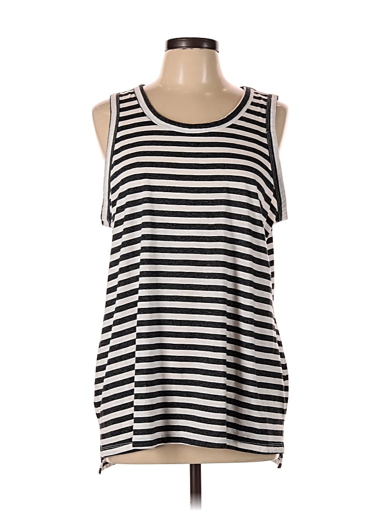 Pre-owned Sonoma Goods For Life Sleeveless Top Silver Cold Shoulder Neckline Tops