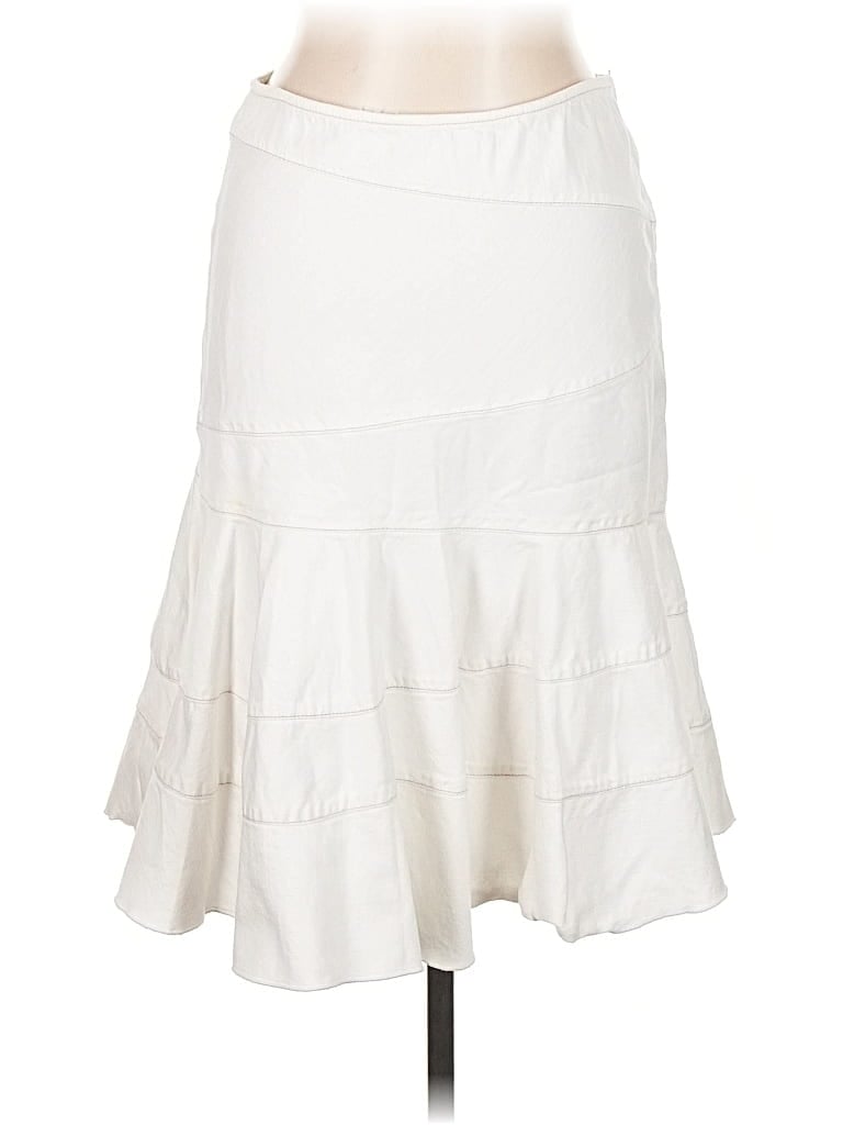 Pre-owned Dkny Jeans Formal Skirt In White