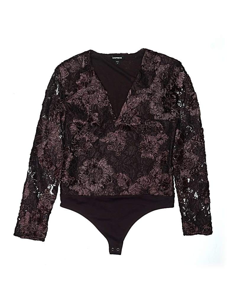 Pre-owned Express Bodysuit In Burgundy