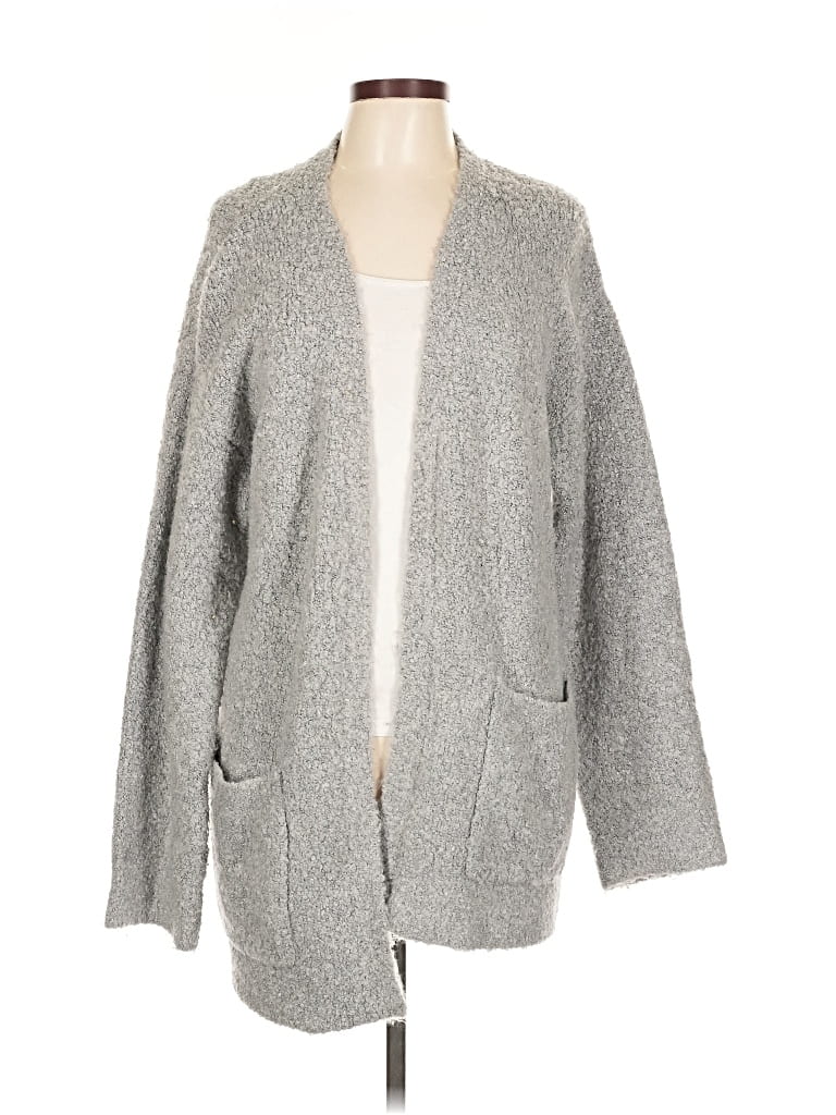 Pre-owned Three Dots Cardigan Sweater In Gray