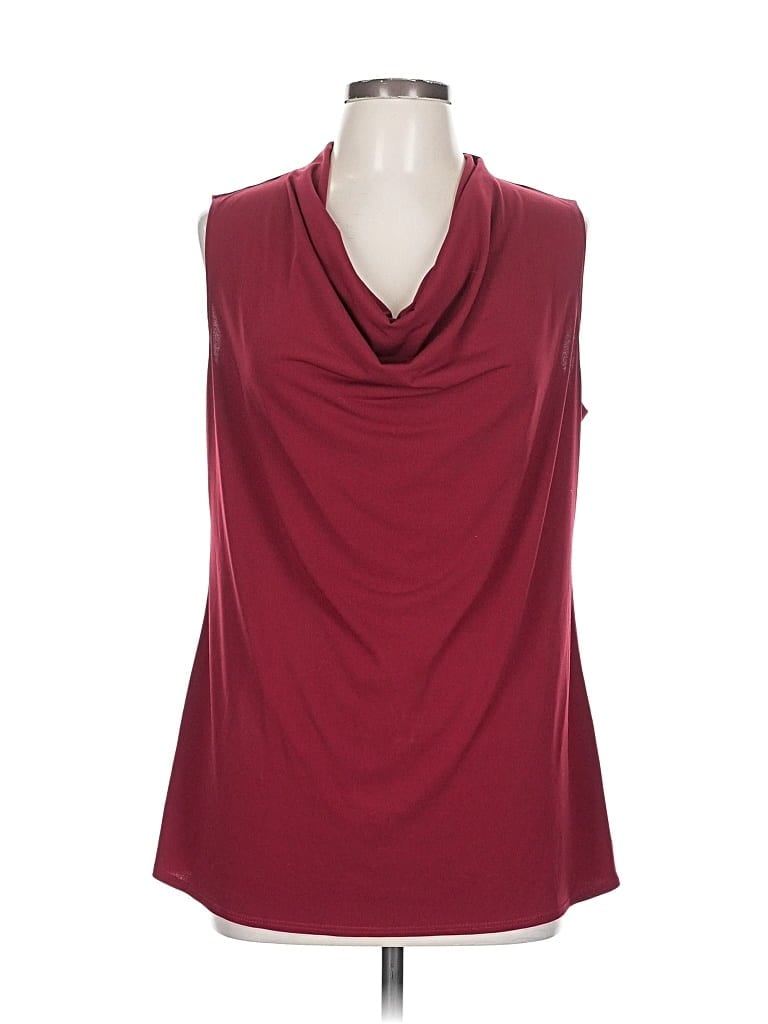 Pre-owned Ny Collection Sleeveless Blouse In Burgundy
