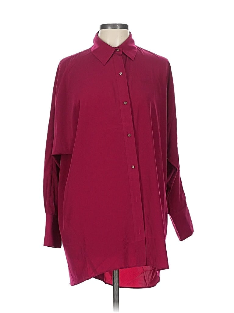 Pre-owned Zoa 3/4 Sleeve Blouse In Burgundy