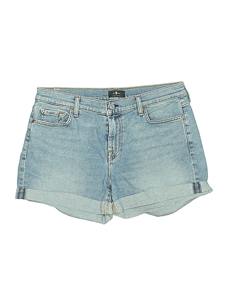 Pre-owned 7 For All Mankind Denim Shorts In Blue