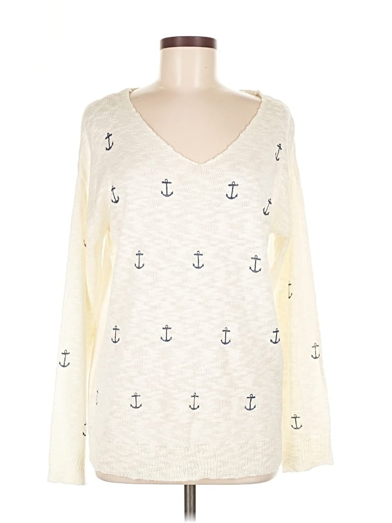 Pre-owned Mia + Tess Pullover Sweater In White