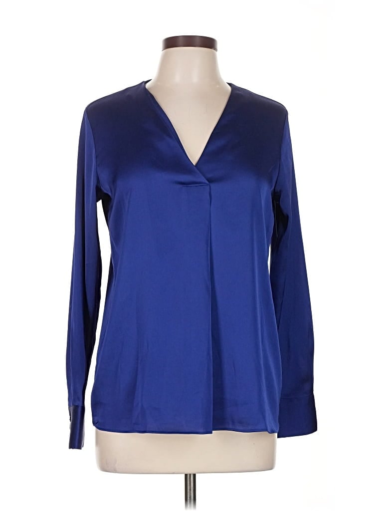 Pre-owned Banana Republic Long Sleeve Blouse In Blue