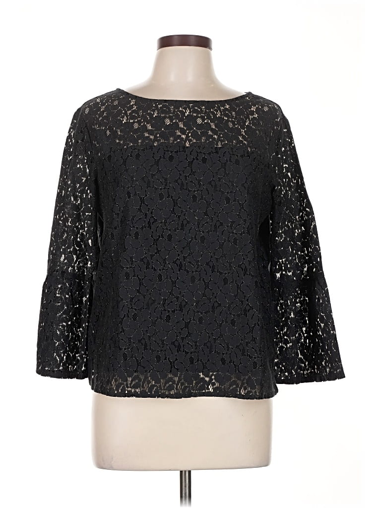 Pre-owned Gap 3/4 Sleeve Blouse In Black