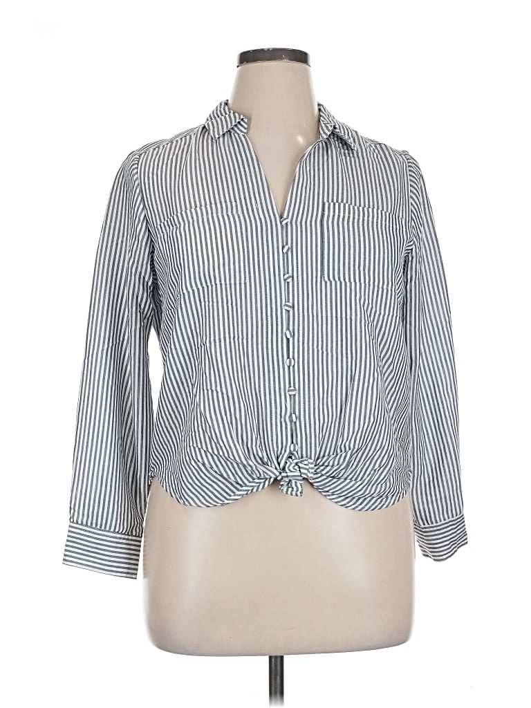 Pre-owned Velvet Heart 3/4 Sleeve Button Down Shirt In Gray