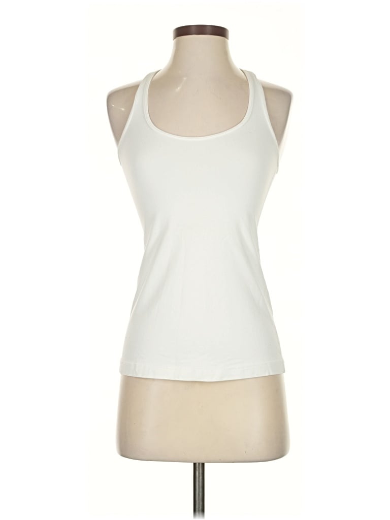 Pre-owned Lululemon Athletica Tank Top Ivory Halter Neckline Tops In White