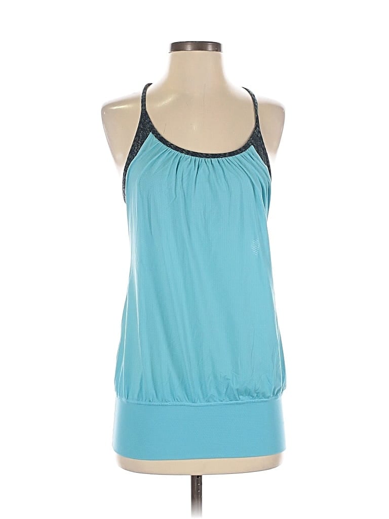 Pre-owned Lululemon Athletica Tank Top Blue Halter Neckline Tops