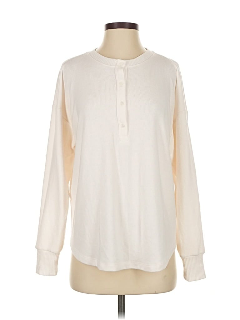 Pre-owned Ann Taylor Loft Sweatshirt In White