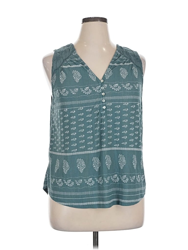 Pre-owned Lucky Brand Sleeveless Blouse In Blue