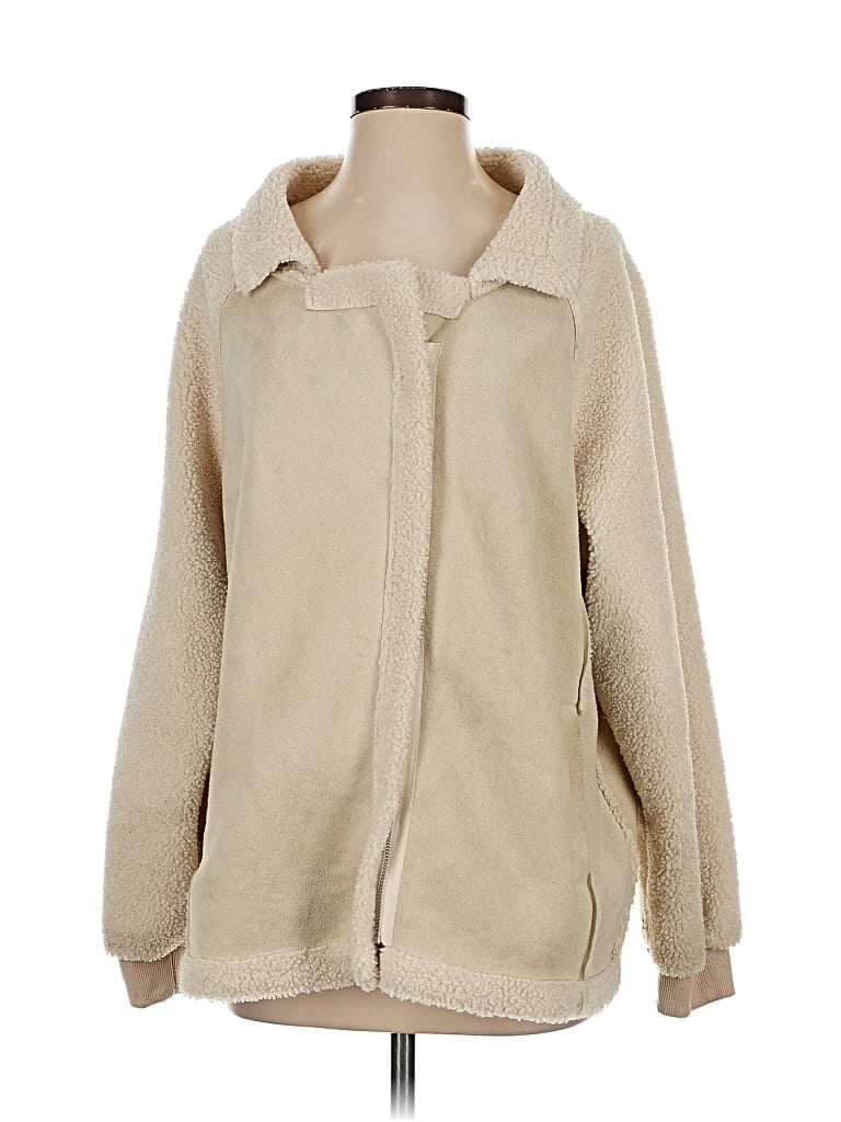 Pre-owned Assorted Brands Faux Fur Jacket In White