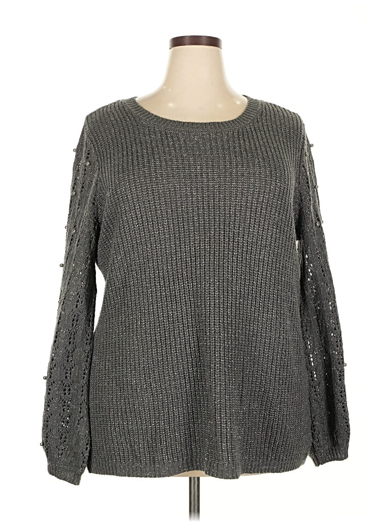 Pre-owned Lane Bryant Pullover Sweater In Gray