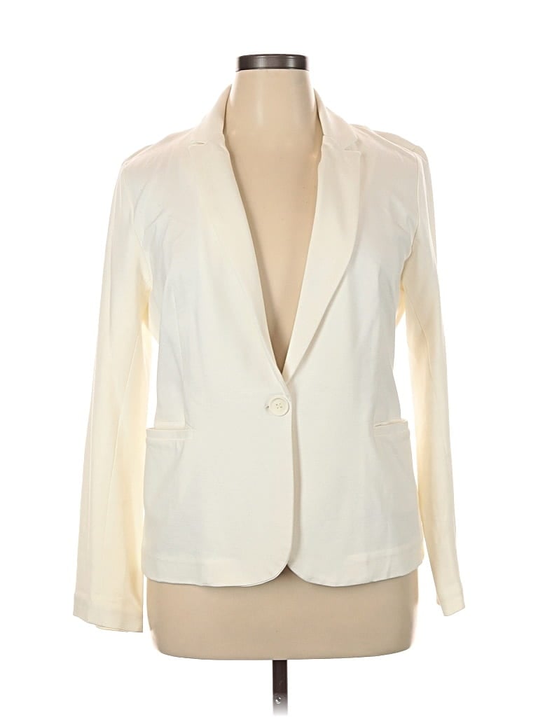 Pre-owned Olivia Moon Blazer Jacket In White