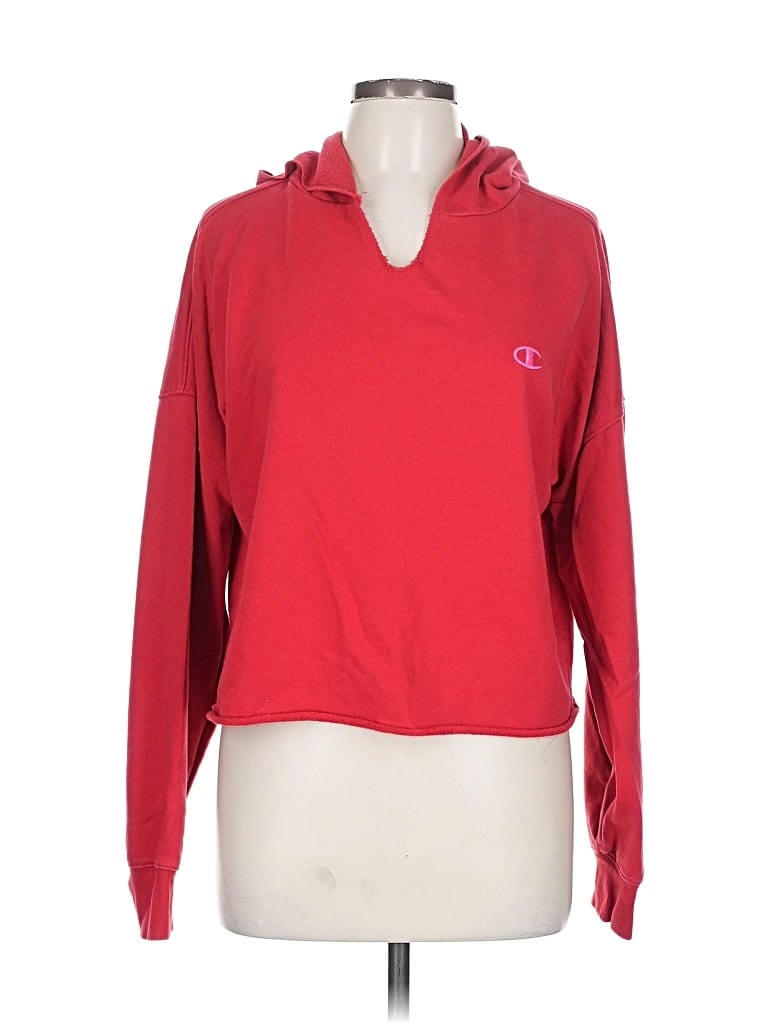 Pre-owned Champion Pullover Hoodie In Red