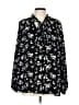 Torrid 100% Polyester Floral Black Long Sleeve Blouse Size Lg Plus (0) - photo 1