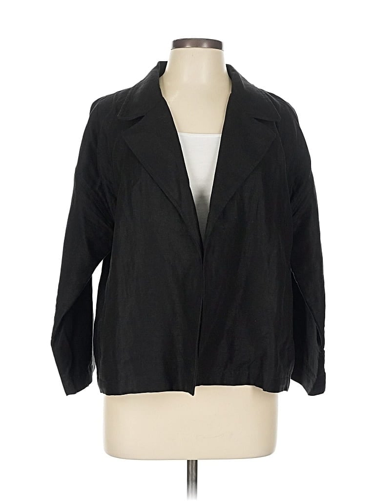 Pre-owned Eileen Fisher Blazer Jacket In Black