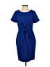 AGB Solid Blue Casual Dress Size 8 - photo 1