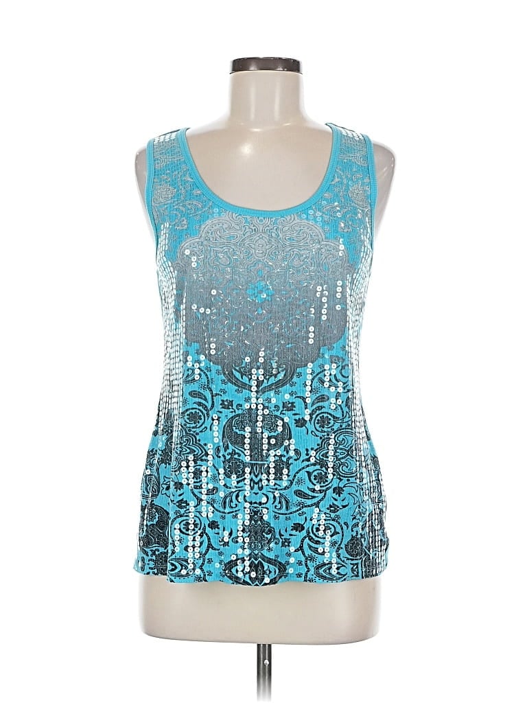 Pre-owned Cato Tank Top Blue Halter Neckline Tops