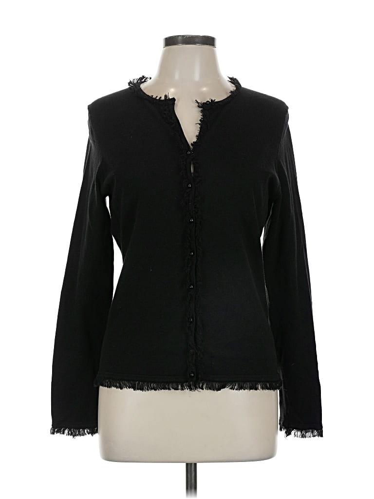 Pre-owned Sutton Studio Cardigan Sweater In Black