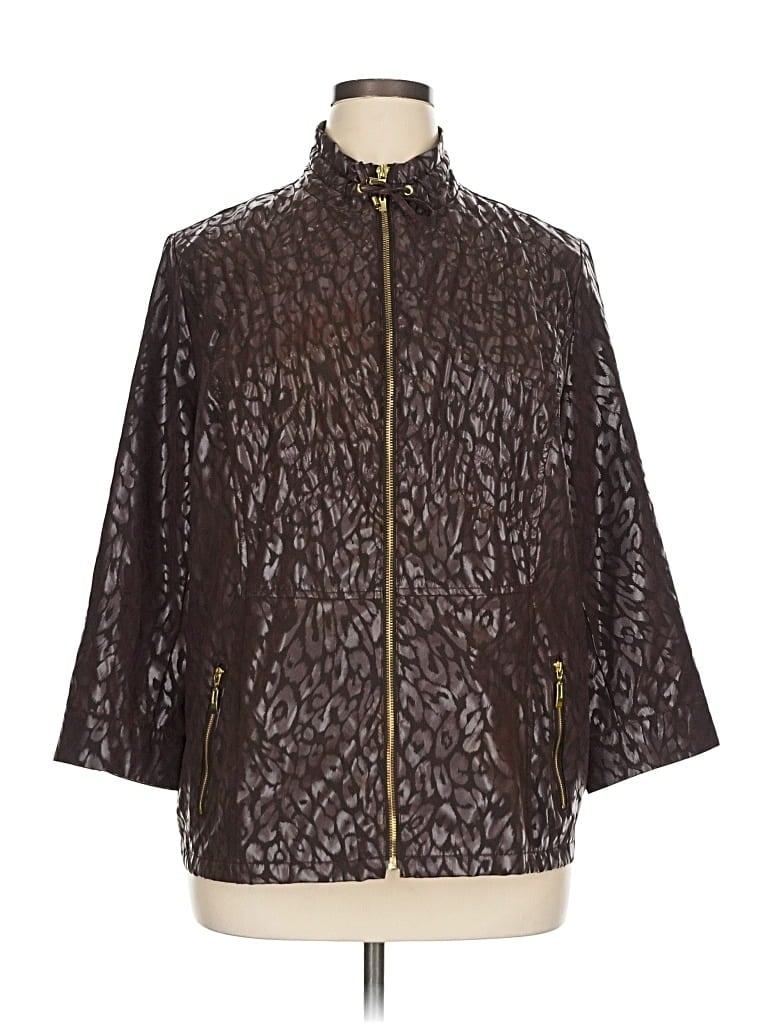 Pre-owned Zenergy By Chico's Raincoat In Brown