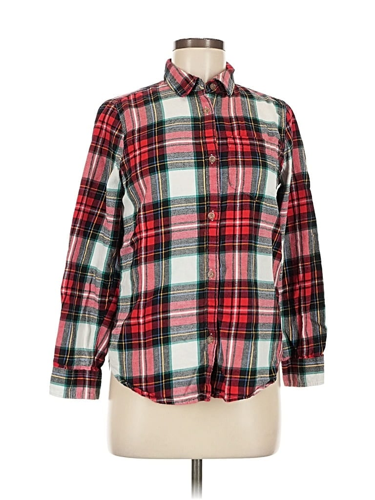 Pre-owned Old Navy Long Sleeve Button Down Shirt In Red