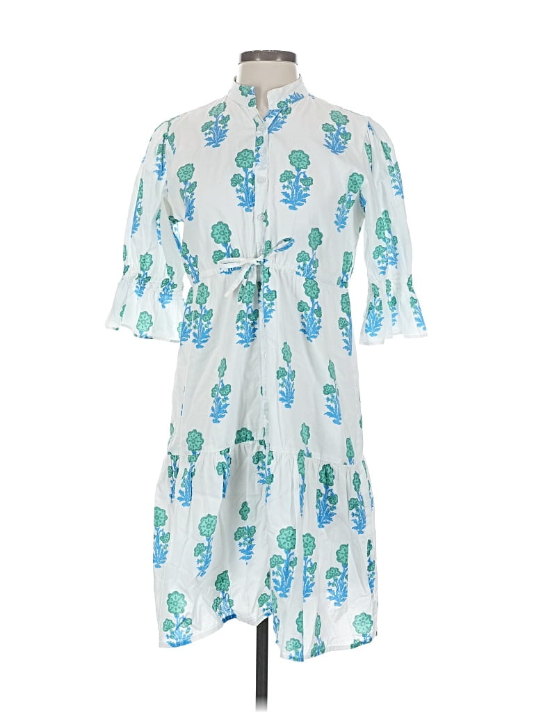 Pre-owned Victoria Dunn Casual Dress In White