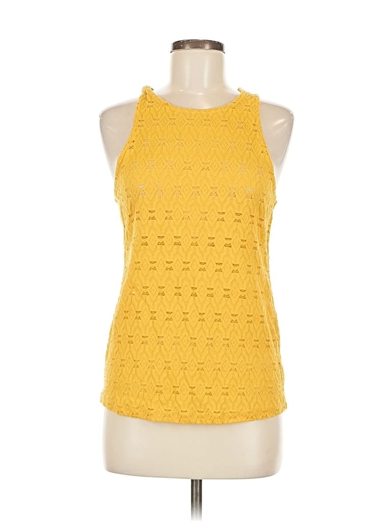 Pre-owned Pure And Good Sleeveless Top Yellow Halter Neckline Tops