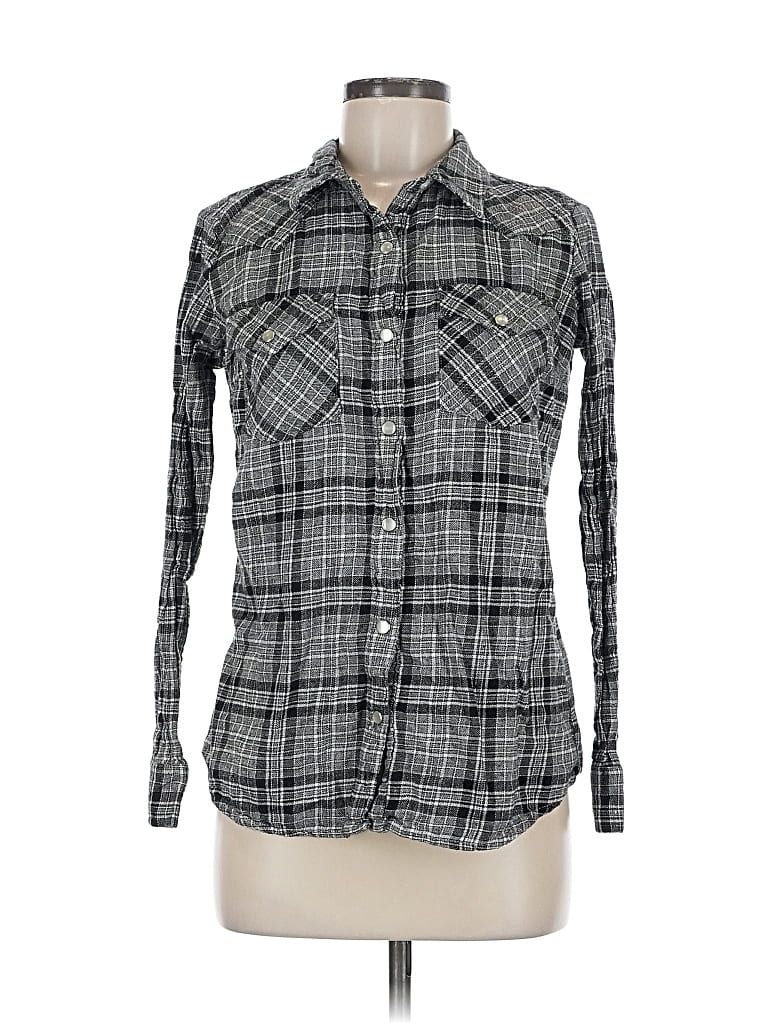 Pre-owned Wrangler Jeans Co Long Sleeve Button Down Shirt In Gray