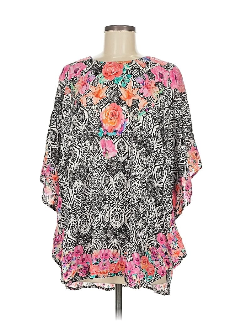 Pre-owned Tolani 3/4 Sleeve Blouse In Black