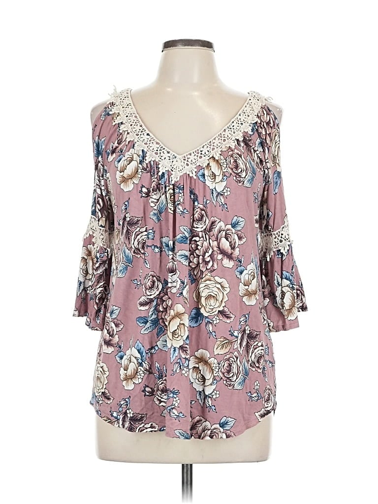 Pre-owned G Collection 3/4 Sleeve Blouse In Pink