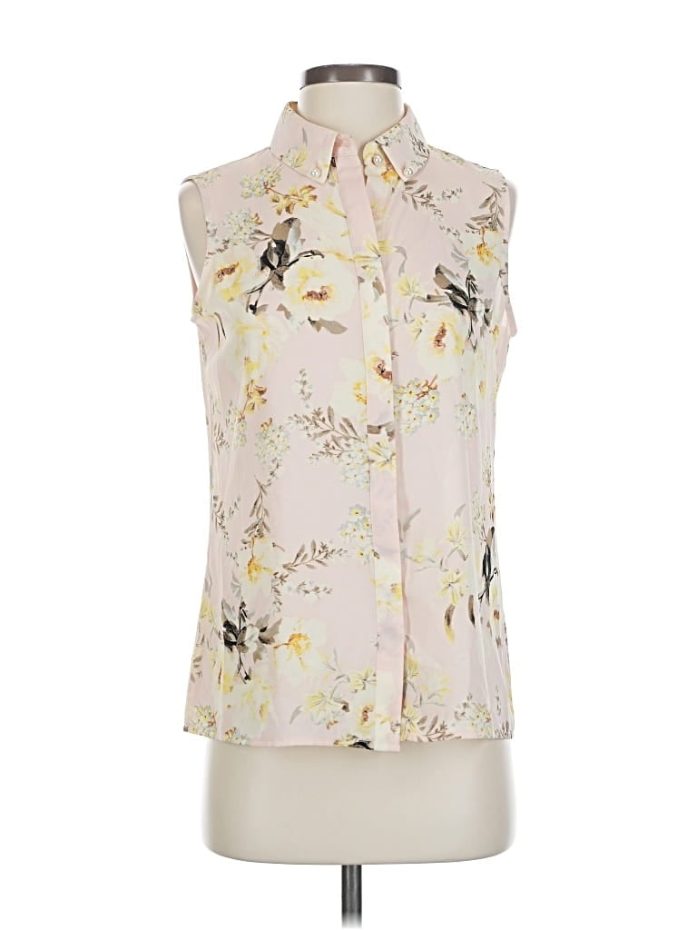 Pre-owned Karl Lagerfeld Sleeveless Button Down Shirt In White