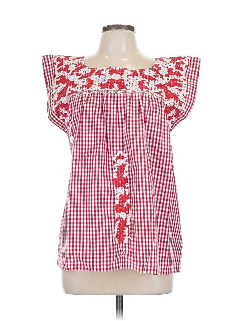 Pre-owned J.marie Short Sleeve Blouse In Red