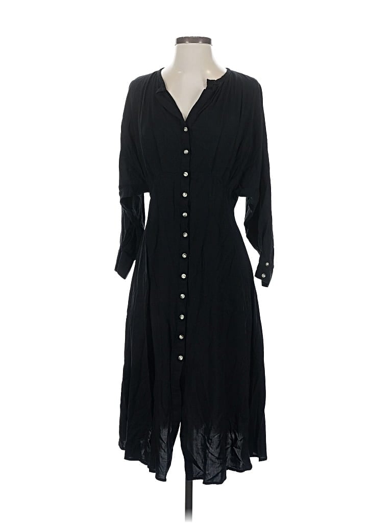 Pre-owned Loft Beach Casual Dress In Black