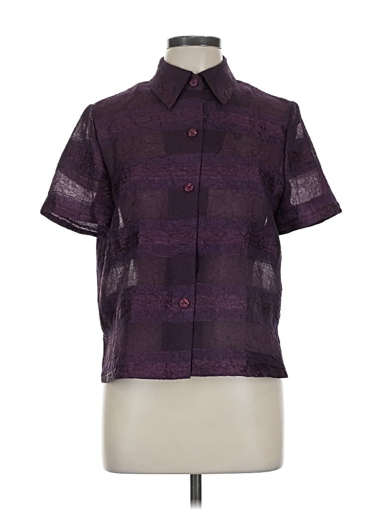 Pre-owned Koret Short Sleeve Blouse In Purple