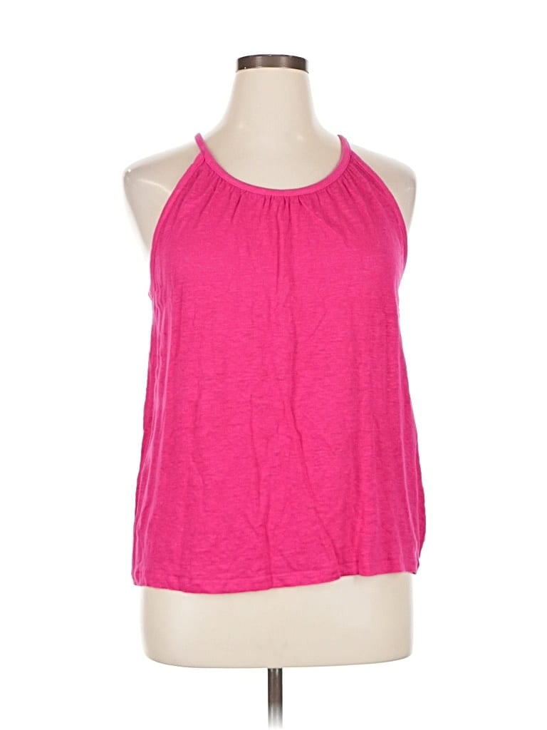 Pre-owned H By Halston Tank Top Pink Halter Neckline Tops