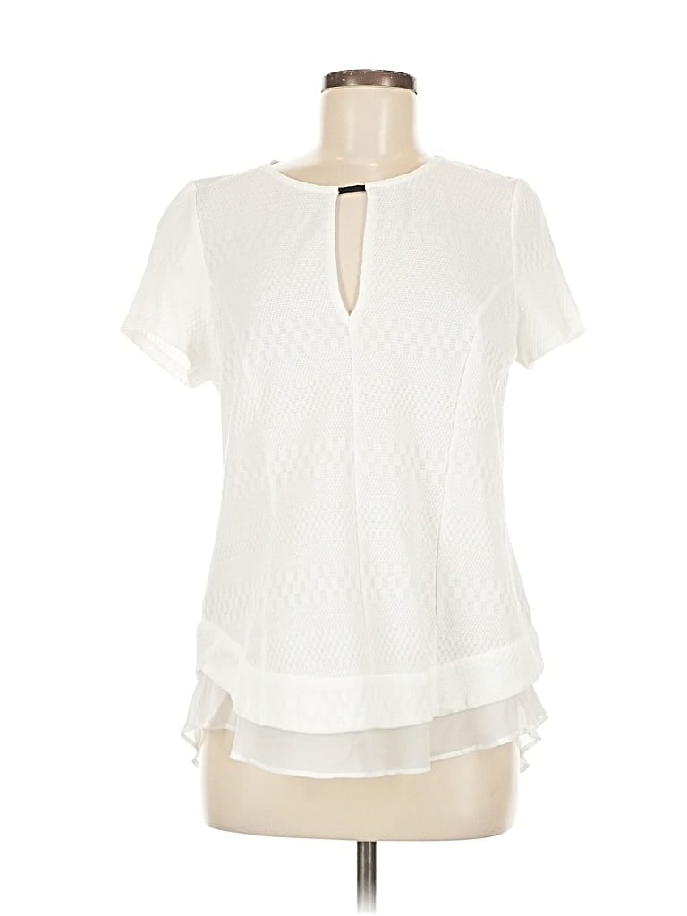 Pre-owned Deletta Short Sleeve Blouse In White