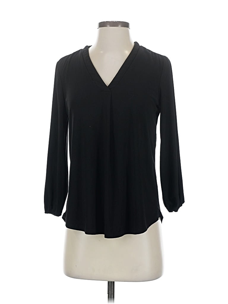 Pre-owned Two By Vince Camuto 3/4 Sleeve Blouse In Black