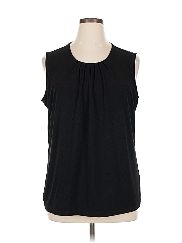 Pre-owned Cj Banks Sleeveless Blouse In Black