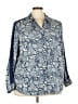 Westport 1962 100% Polyester Paisley Blue Long Sleeve Blouse Size 3X - photo 1