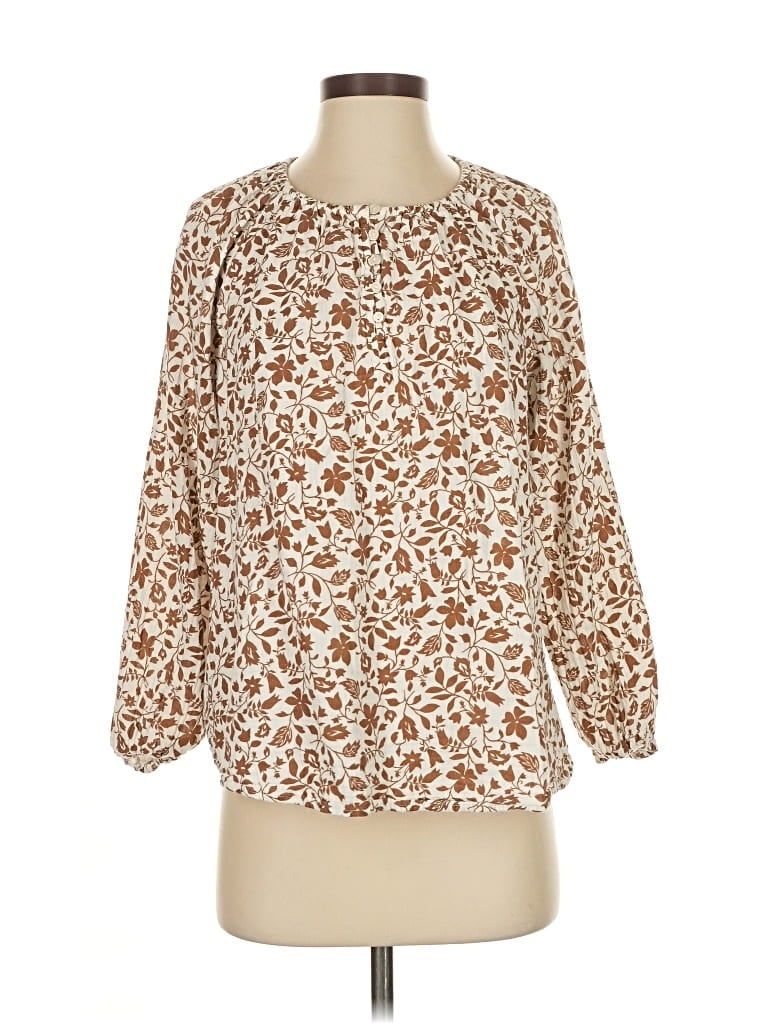 Pre-owned Old Navy 3/4 Sleeve Blouse In Brown
