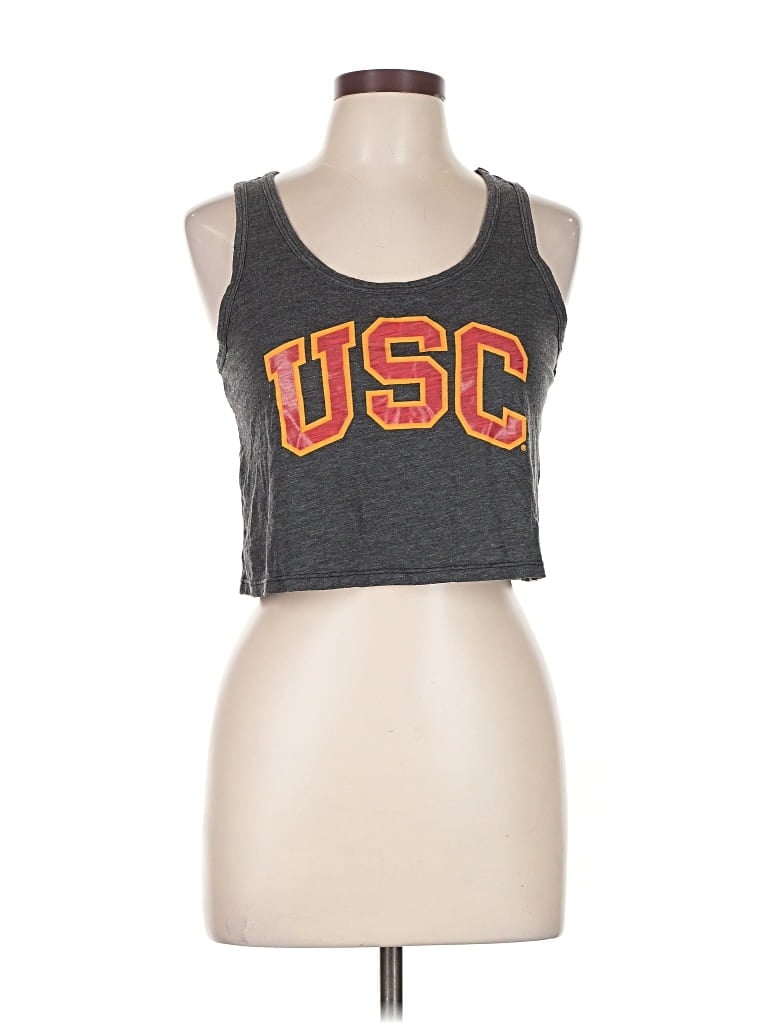 Pre-owned Assorted Brands Tank Top Gray Halter Neckline Tops