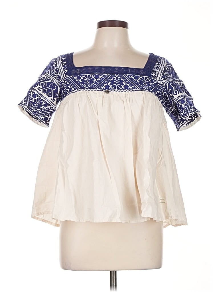 Pre-owned Odd Molly Short Sleeve Blouse In White