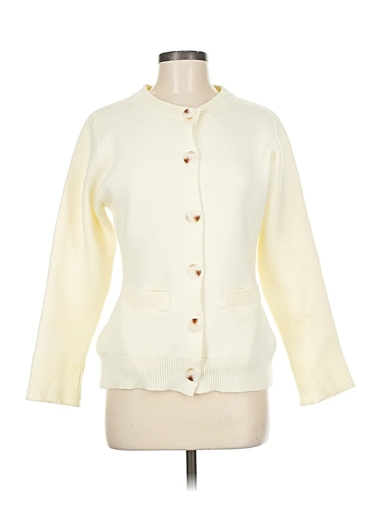 Pre-owned Unbranded Cardigan Sweater In White