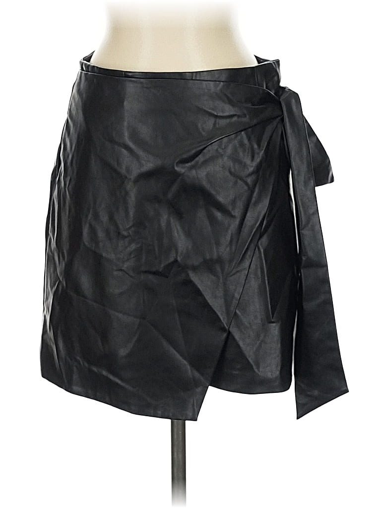 Pre-owned Wilfred Faux Leather Skirt In Black