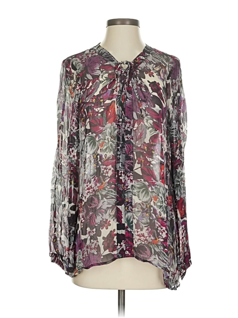 Pre-owned Lucky Brand Long Sleeve Blouse In Purple