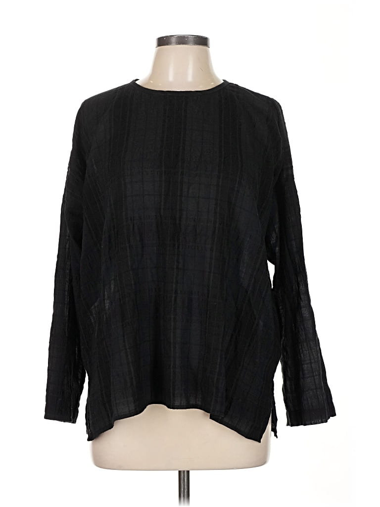 Pre-owned Vince Long Sleeve Blouse In Black