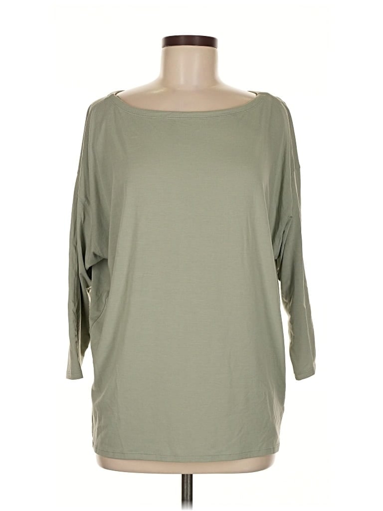 Pre-owned Athleta 3/4 Sleeve T-shirt In Green